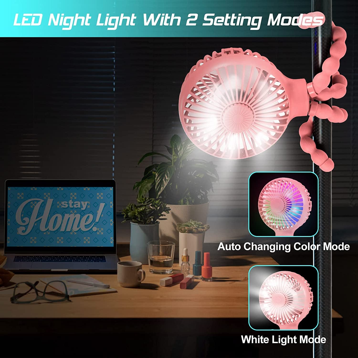 Pink portable fan