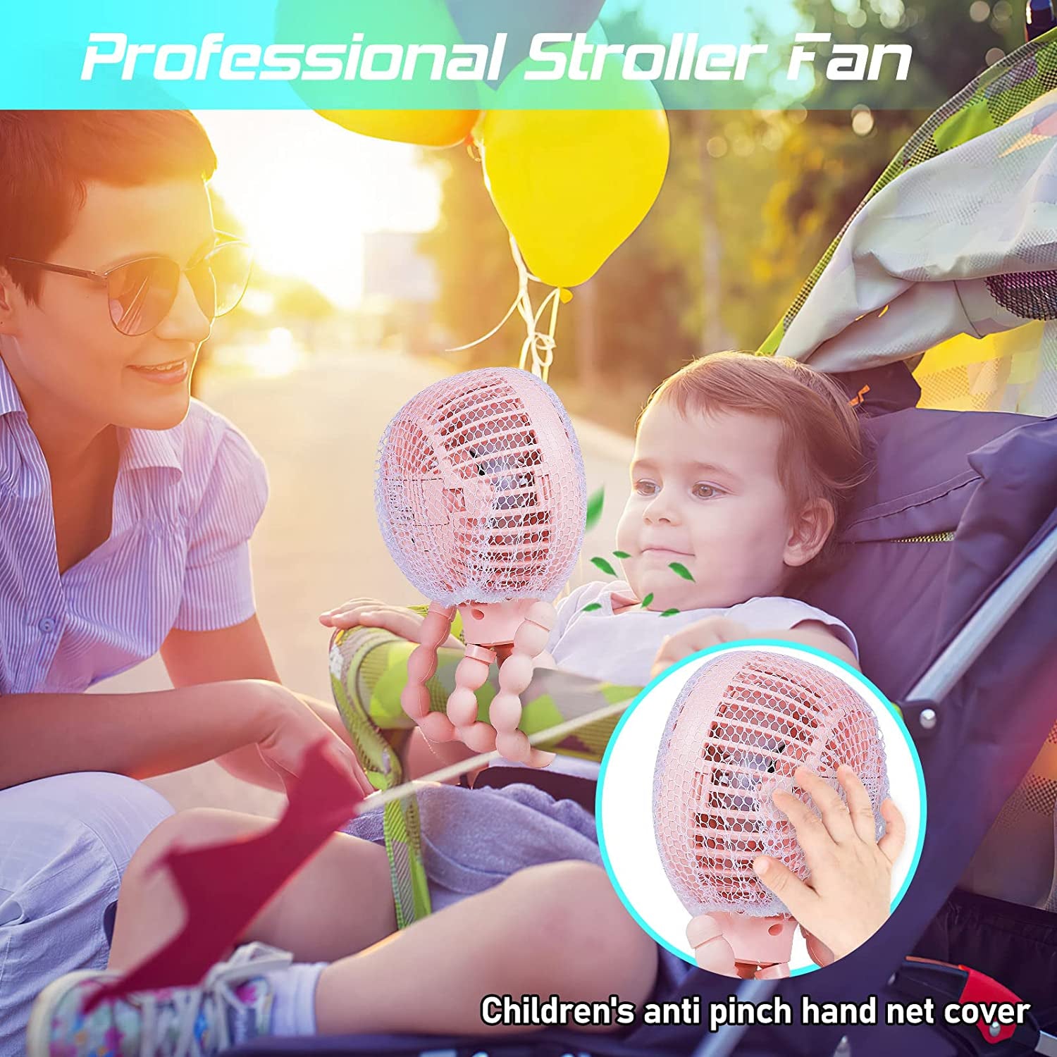Pink portable fan